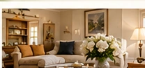 Warm, furnished home interior